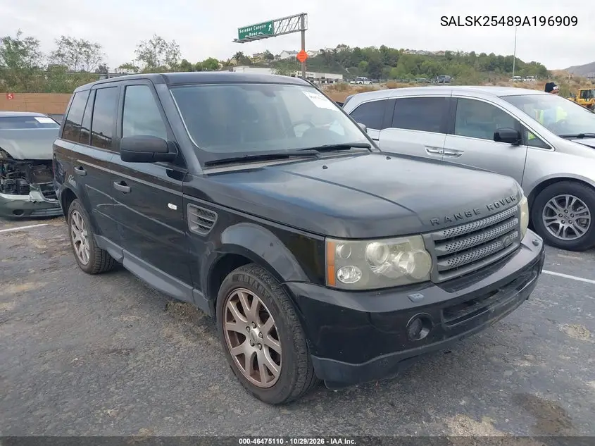 LAND ROVER RANGE ROVER SPORT 2009, VIN SALSK25489A196909