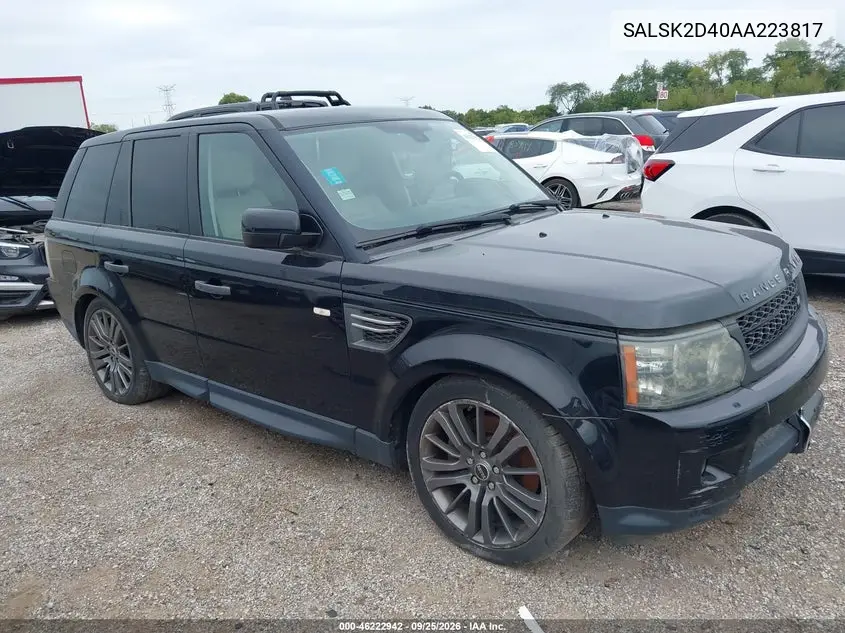LAND ROVER RANGE ROVER SPORT 2010, VIN SALSK2D40AA223817