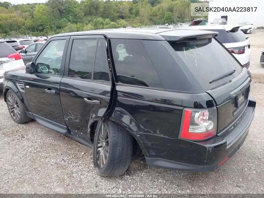 2010 LAND ROVER RANGE ROVER SPORT VIN SALSK2D40AA223817 — фото 3
