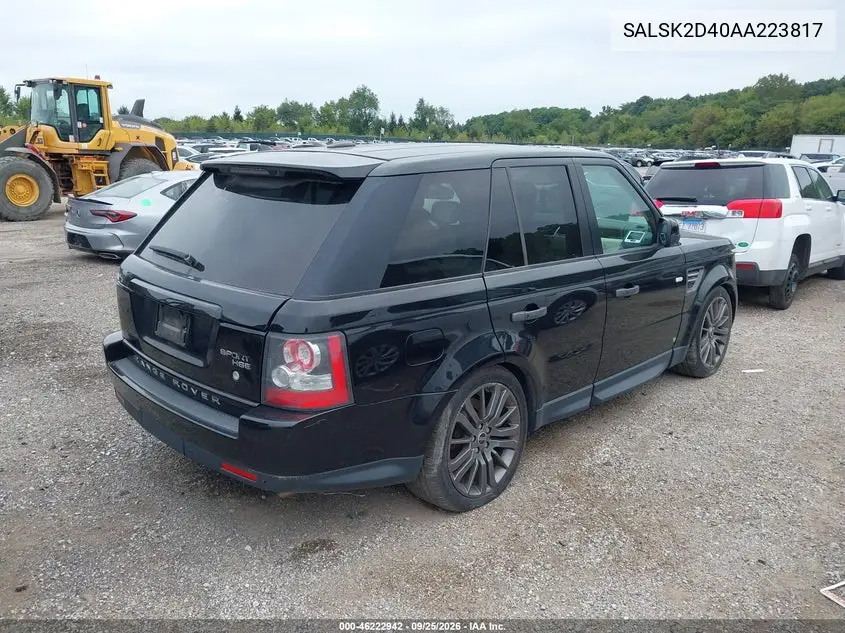2010 LAND ROVER RANGE ROVER SPORT VIN SALSK2D40AA223817 — фото 4