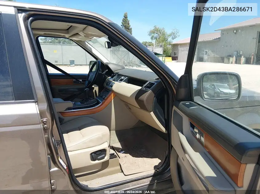 2011 LAND ROVER RANGE ROVER SPORT VIN SALSK2D43BA286671 — фото 5