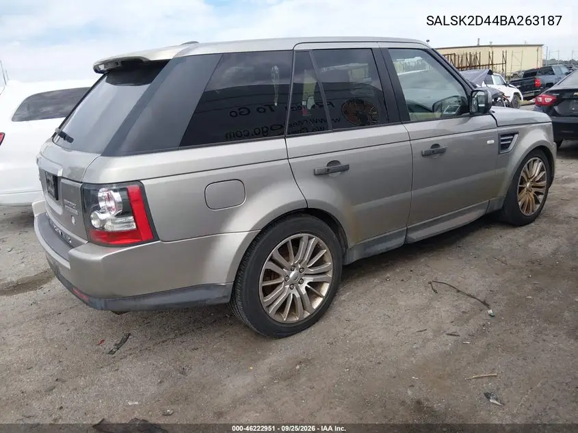 2011 LAND ROVER RANGE ROVER SPORT VIN SALSK2D44BA263187 — фото 4