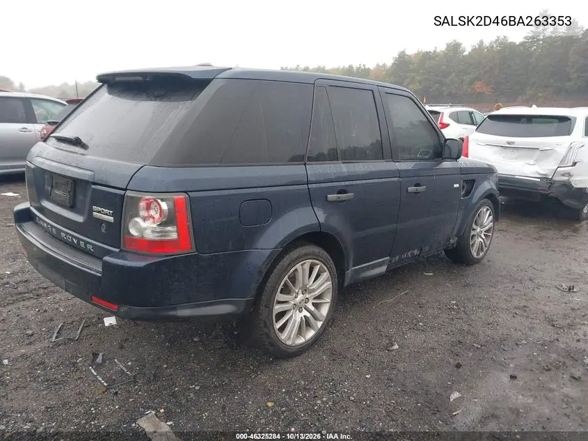 2011 LAND ROVER RANGE ROVER SPORT VIN SALSK2D46BA263353 — фото 4