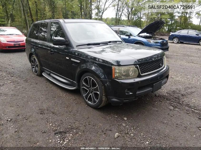 LAND ROVER RANGE ROVER SPORT 2012, VIN SALSF2D40CA729591