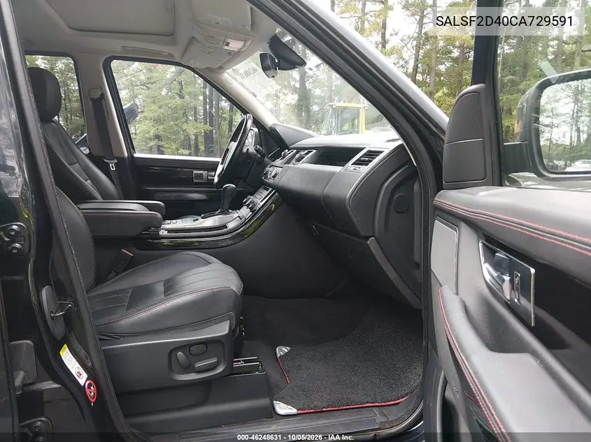 2012 LAND ROVER RANGE ROVER SPORT VIN SALSF2D40CA729591 — фото 5