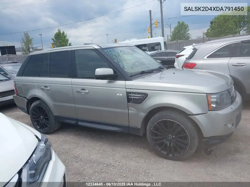 2013 LAND ROVER RANGE ROVER SPORT VIN SALSK2D4XDA791450 — фото 13