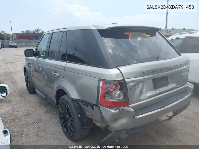 2013 LAND ROVER RANGE ROVER SPORT VIN SALSK2D4XDA791450 — фото 14