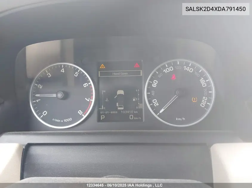 2013 LAND ROVER RANGE ROVER SPORT VIN SALSK2D4XDA791450 — фото 7
