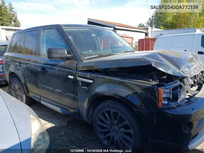 LAND ROVER RANGE ROVER SPORT 2013, VIN SALSF2D43DA772159