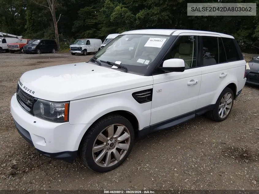 2013 LAND ROVER RANGE ROVER SPORT VIN SALSF2D42DA803062 — фото 2
