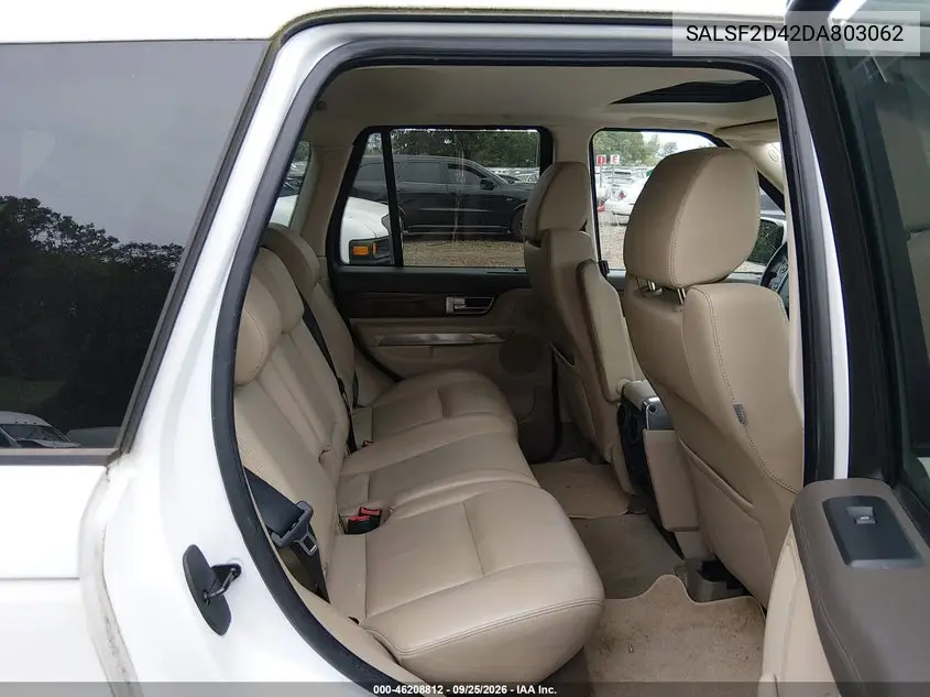 2013 LAND ROVER RANGE ROVER SPORT VIN SALSF2D42DA803062 — фото 8
