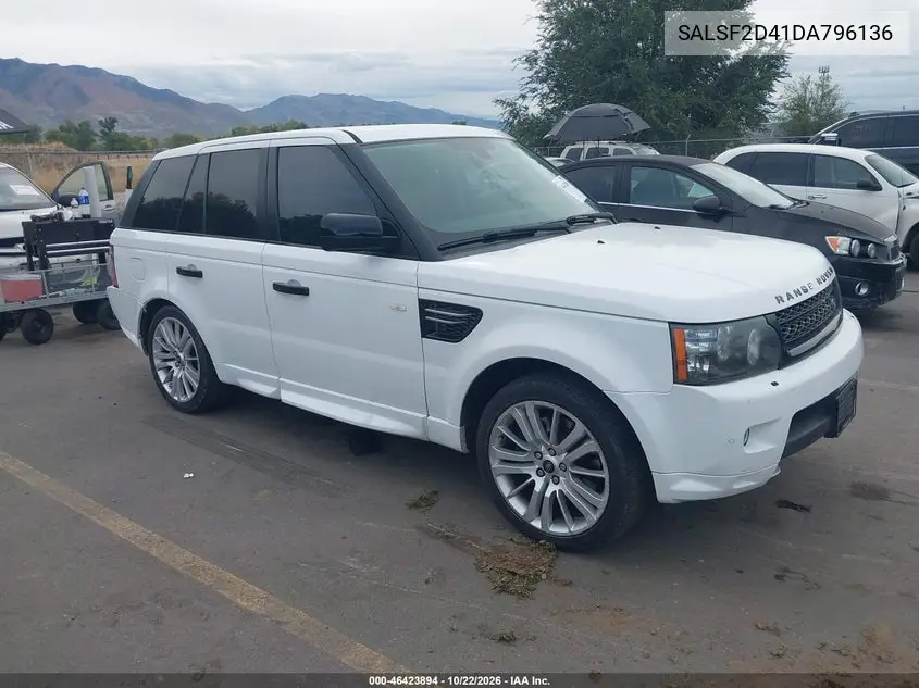 LAND ROVER RANGE ROVER SPORT 2013, VIN SALSF2D41DA796136