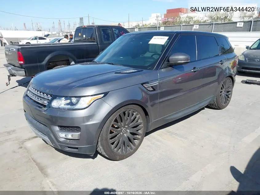 2014 LAND ROVER RANGE ROVER SPORT VIN SALWR2WF6EA344420 — фото 2