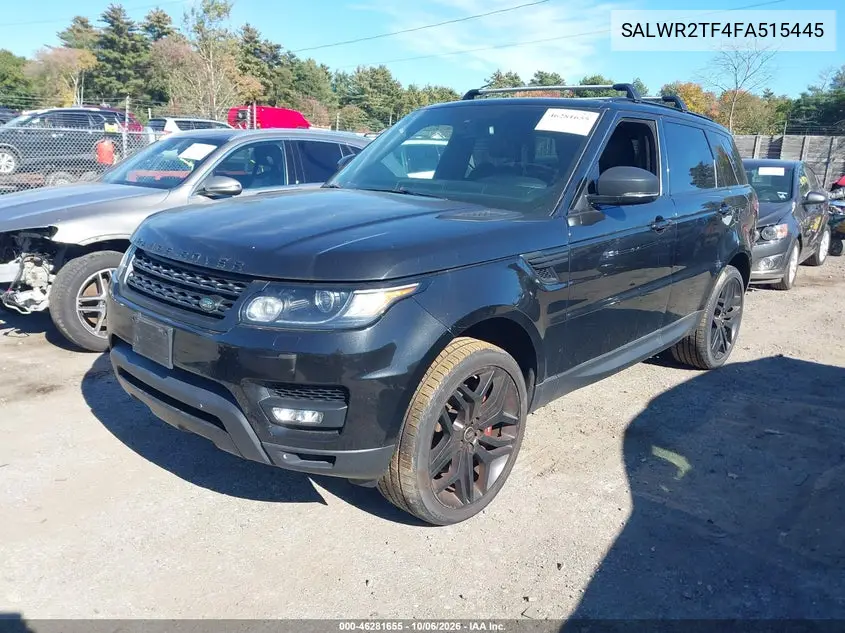 2015 LAND ROVER RANGE ROVER SPORT VIN SALWR2TF4FA515445 — фото 2