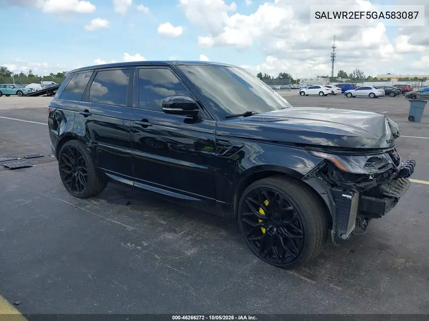 LAND ROVER RANGE ROVER SPORT 2016, VIN SALWR2EF5GA583087