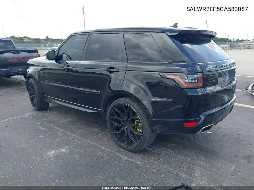 2016 LAND ROVER RANGE ROVER SPORT VIN SALWR2EF5GA583087 — фото 3