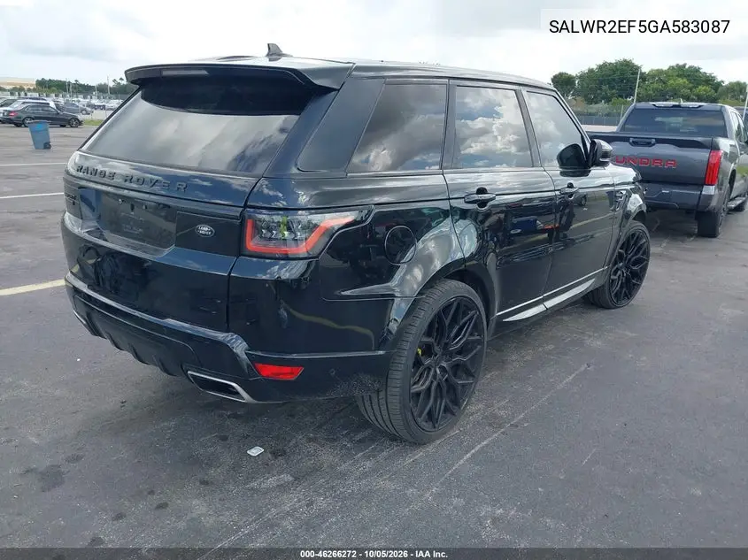2016 LAND ROVER RANGE ROVER SPORT VIN SALWR2EF5GA583087 — фото 4