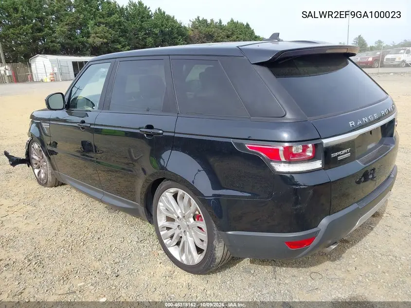 2016 LAND ROVER RANGE ROVER SPORT VIN SALWR2EF9GA100023 — фото 3