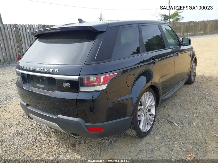 2016 LAND ROVER RANGE ROVER SPORT VIN SALWR2EF9GA100023 — фото 4