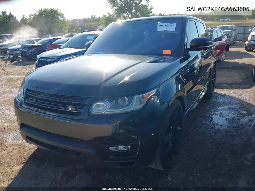 2016 LAND ROVER RANGE ROVER SPORT VIN SALWG2KF4GA663605 — фото 2