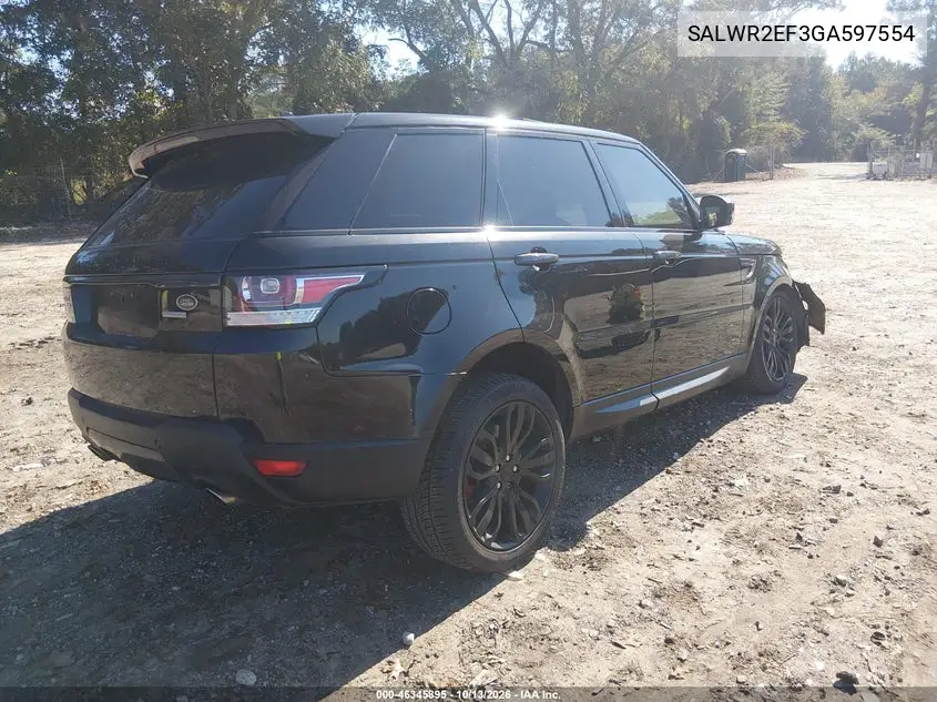 2016 LAND ROVER RANGE ROVER SPORT VIN SALWR2EF3GA597554 — фото 4