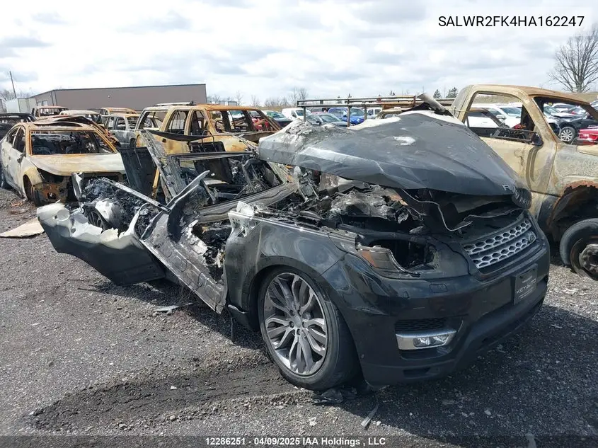 LAND ROVER RANGE ROVER SPORT 2017, VIN SALWR2FK4HA162247