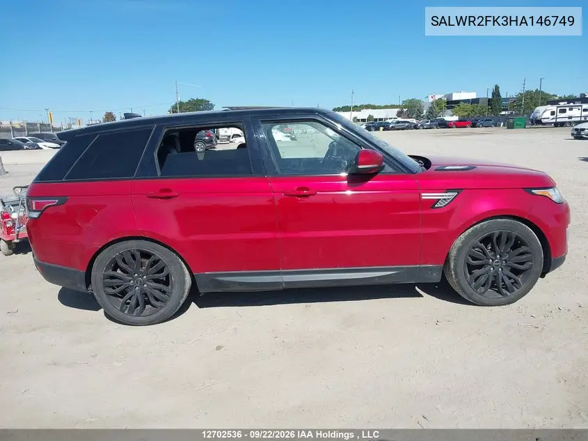 2017 LAND ROVER RANGE ROVER SPORT VIN SALWR2FK3HA146749 — фото 13