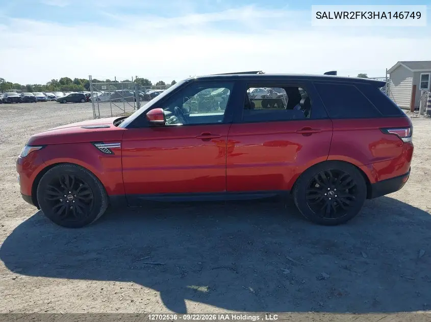 2017 LAND ROVER RANGE ROVER SPORT VIN SALWR2FK3HA146749 — фото 14