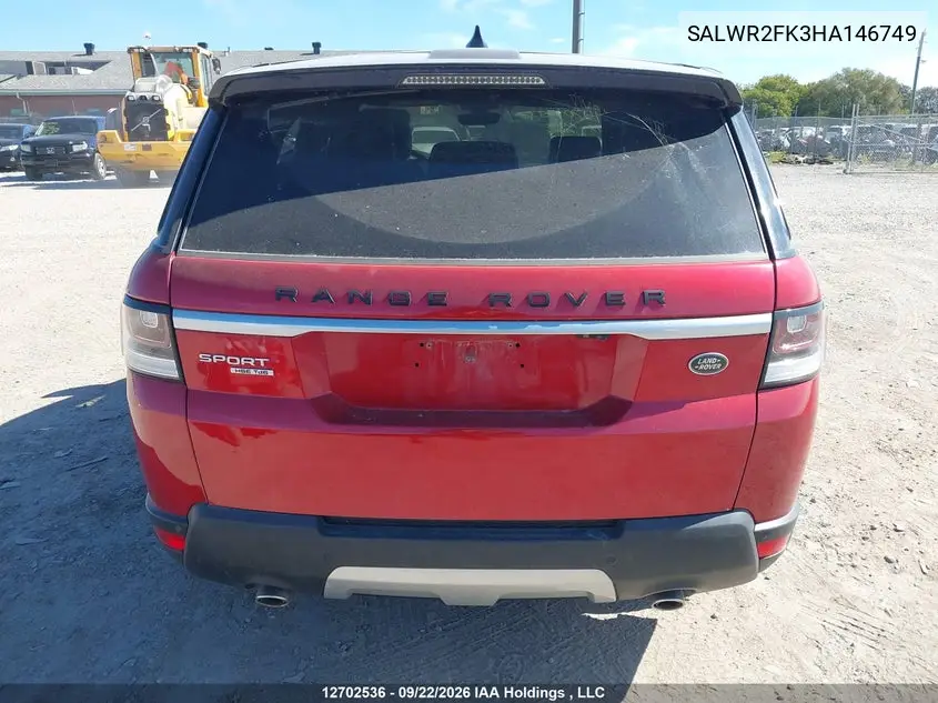 2017 LAND ROVER RANGE ROVER SPORT VIN SALWR2FK3HA146749 — фото 16