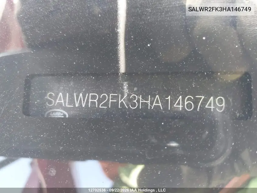 2017 LAND ROVER RANGE ROVER SPORT VIN SALWR2FK3HA146749 — фото 17