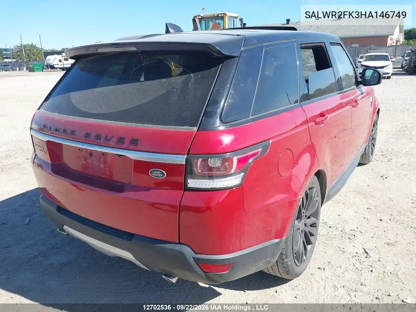 2017 LAND ROVER RANGE ROVER SPORT VIN SALWR2FK3HA146749 — фото 4