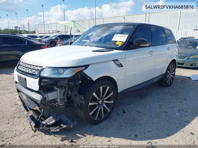 2017 LAND ROVER RANGE ROVER SPORT VIN SALWR2FVXHA685816 — фото 2