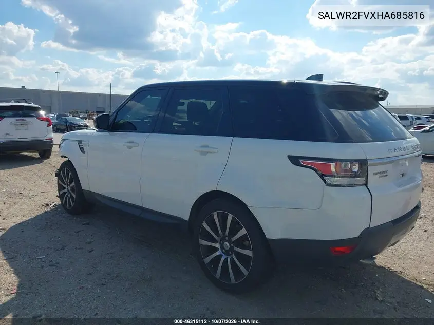 2017 LAND ROVER RANGE ROVER SPORT VIN SALWR2FVXHA685816 — фото 3