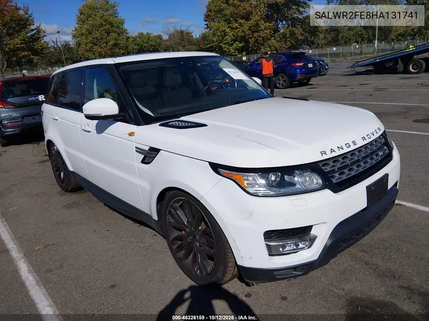 LAND ROVER RANGE ROVER SPORT 2017, VIN SALWR2FE8HA131741