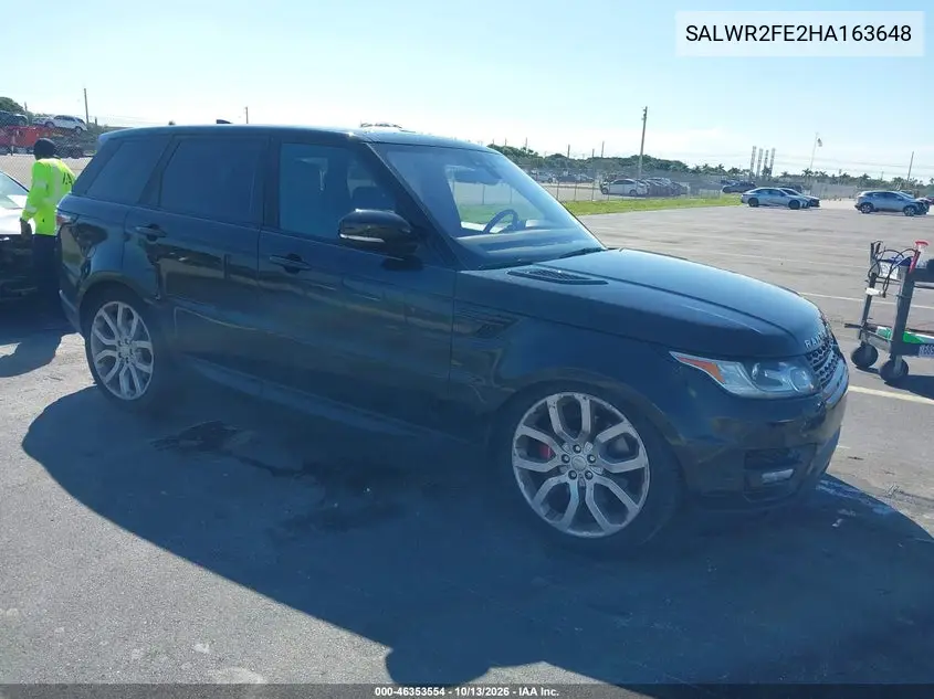 LAND ROVER RANGE ROVER SPORT 2017, VIN SALWR2FE2HA163648