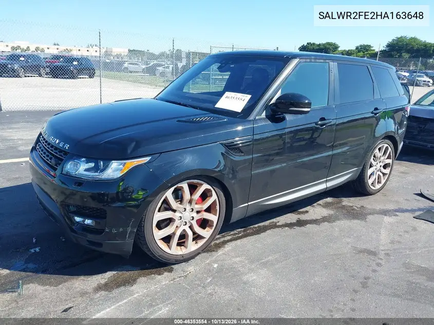 2017 LAND ROVER RANGE ROVER SPORT VIN SALWR2FE2HA163648 — фото 2