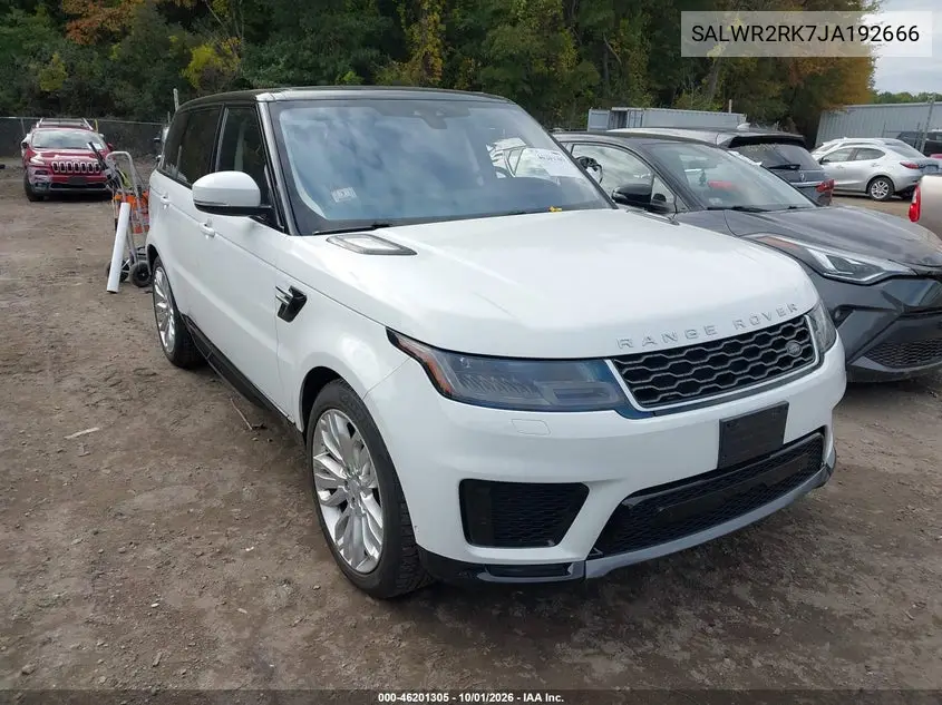 LAND ROVER RANGE ROVER SPORT 2018, VIN SALWR2RK7JA192666
