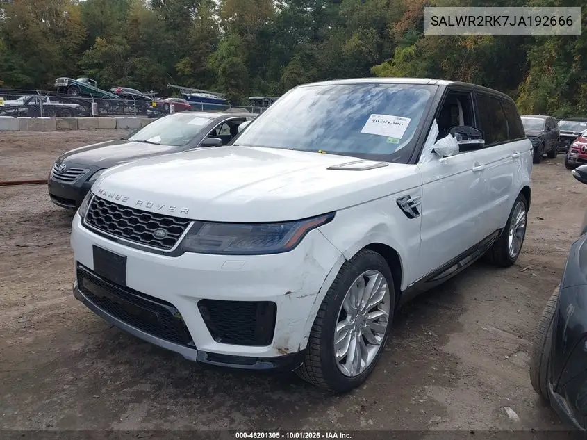 2018 LAND ROVER RANGE ROVER SPORT VIN SALWR2RK7JA192666 — фото 2