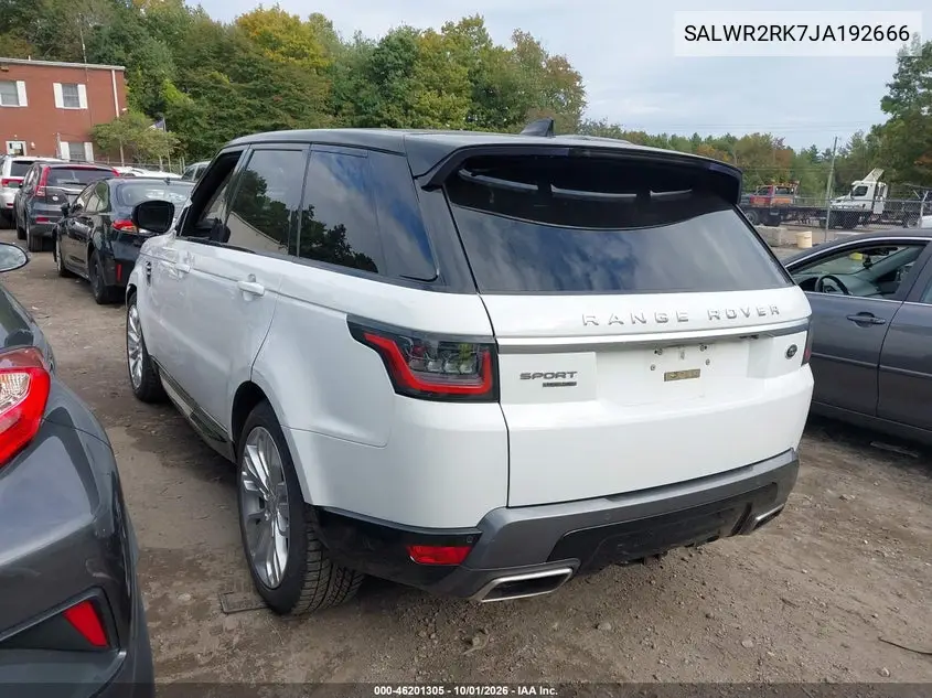 2018 LAND ROVER RANGE ROVER SPORT VIN SALWR2RK7JA192666 — фото 3