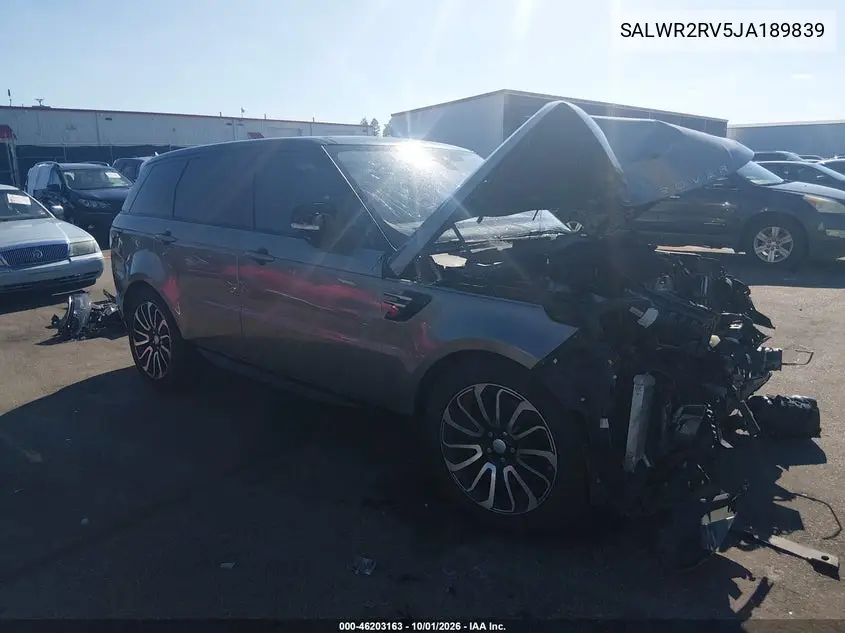 LAND ROVER RANGE ROVER SPORT 2018, VIN SALWR2RV5JA189839