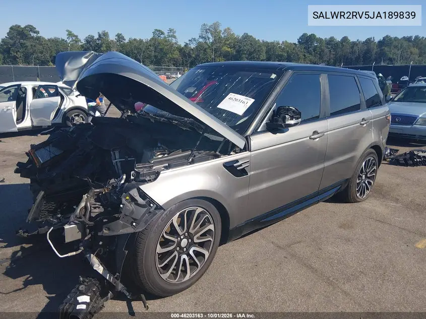 2018 LAND ROVER RANGE ROVER SPORT VIN SALWR2RV5JA189839 — фото 2