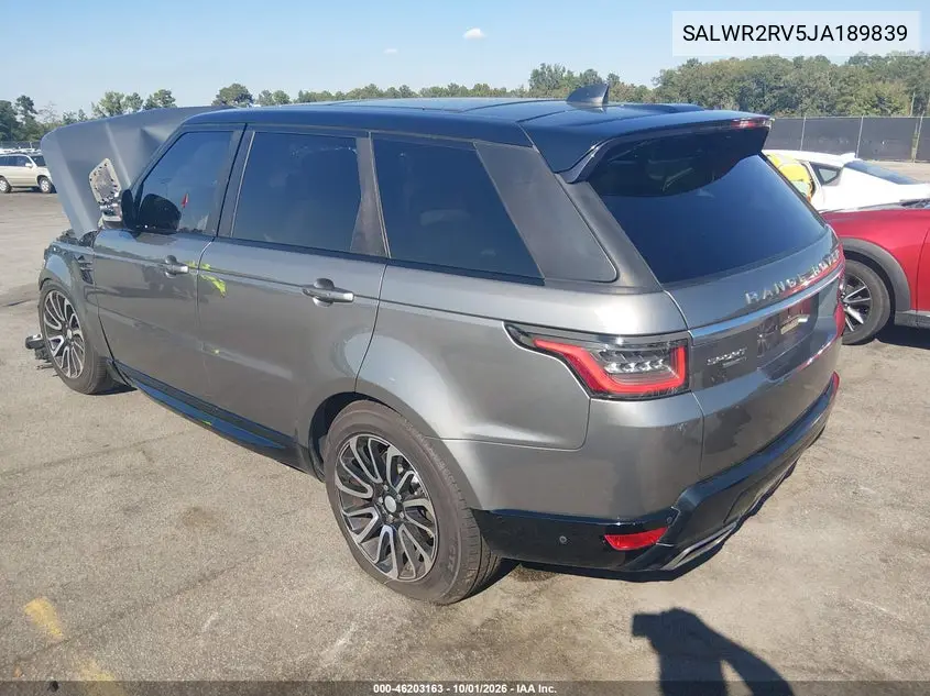 2018 LAND ROVER RANGE ROVER SPORT VIN SALWR2RV5JA189839 — фото 3