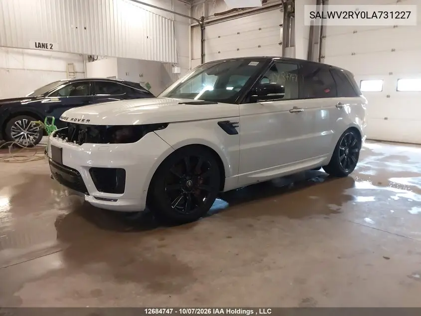 2020 LAND ROVER RANGE ROVER SPORT VIN SALWV2RY0LA731227 — фото 2