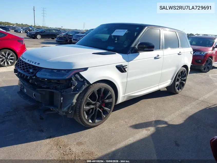 2020 LAND ROVER RANGE ROVER SPORT VIN SALWS2RU7LA729691 — фото 2