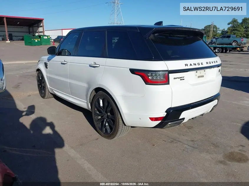 2020 LAND ROVER RANGE ROVER SPORT VIN SALWS2RU7LA729691 — фото 3
