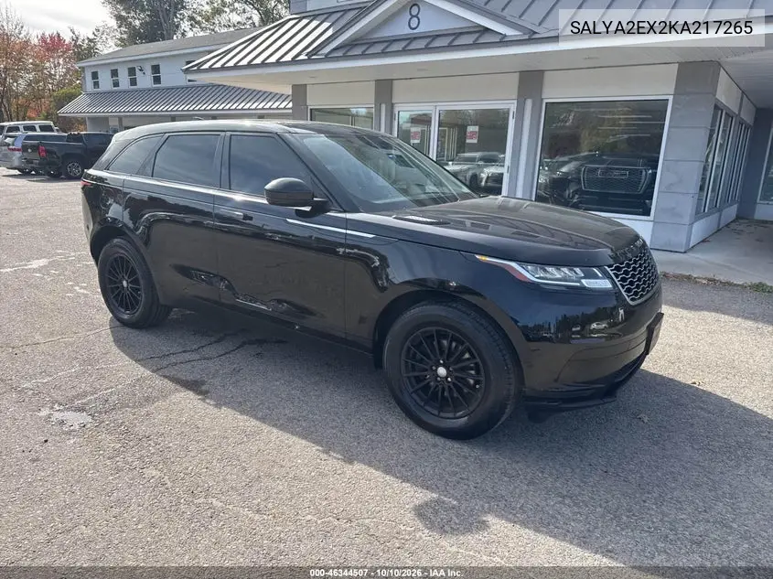 LAND ROVER RANGE ROVER VELAR 2019, VIN SALYA2EX2KA217265