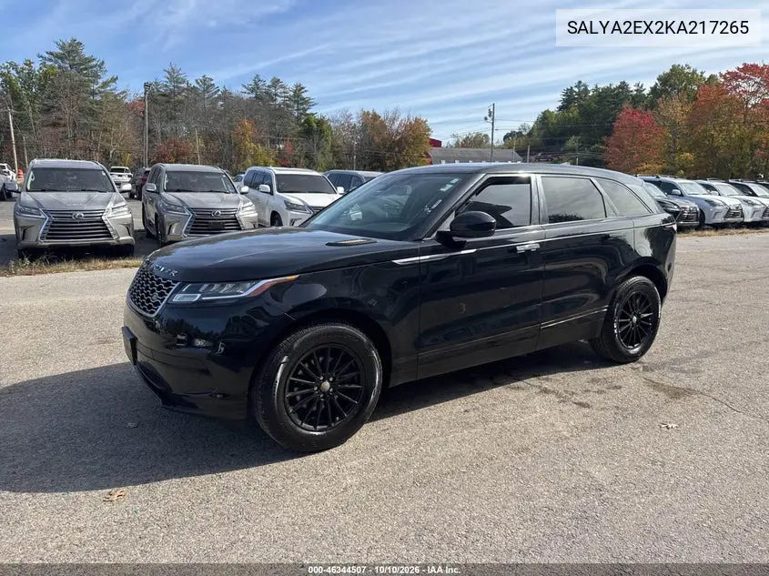 2019 LAND ROVER RANGE ROVER VELAR VIN SALYA2EX2KA217265 — фото 2