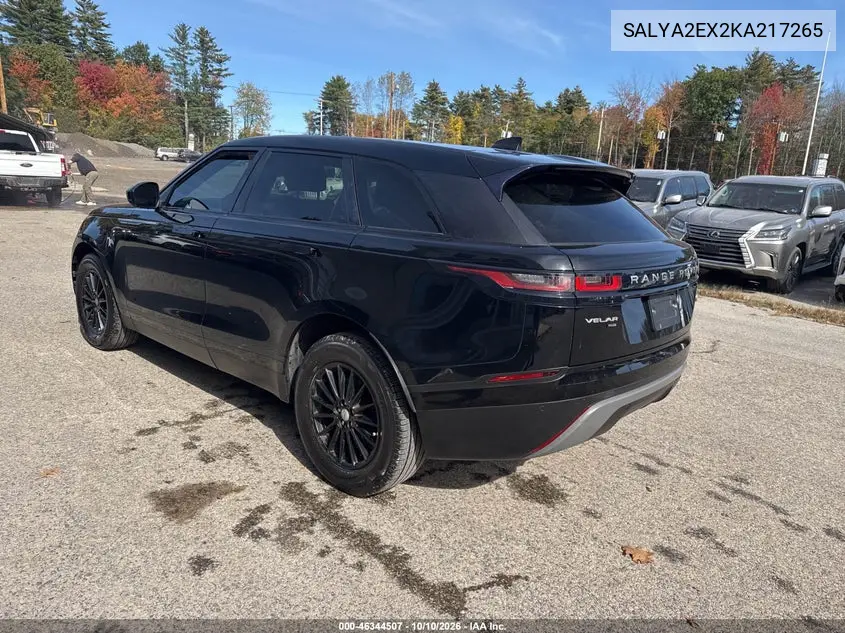 2019 LAND ROVER RANGE ROVER VELAR VIN SALYA2EX2KA217265 — фото 3