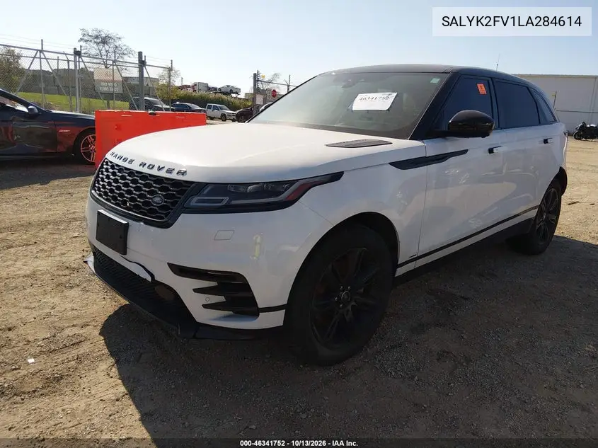 2020 LAND ROVER RANGE ROVER VELAR VIN SALYK2FV1LA284614 — фото 2