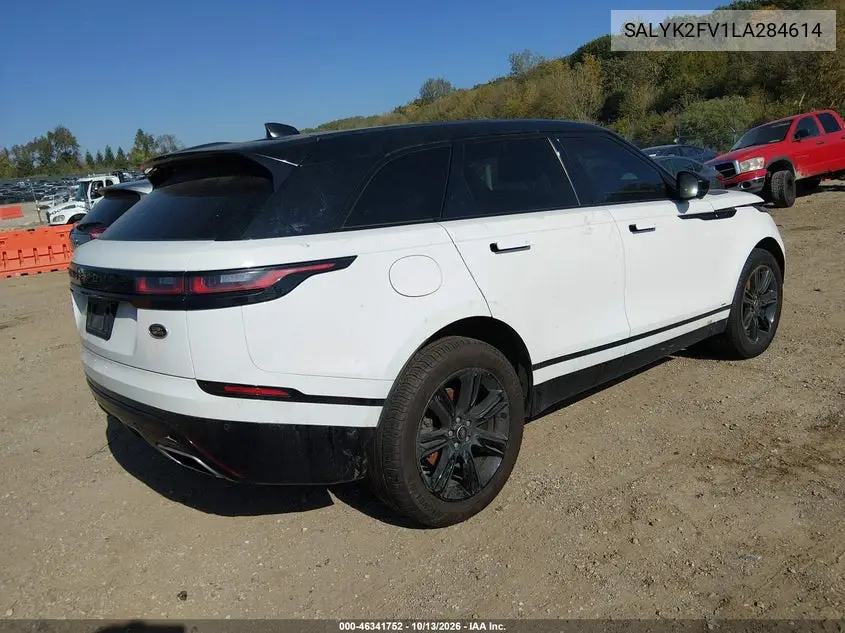 2020 LAND ROVER RANGE ROVER VELAR VIN SALYK2FV1LA284614 — фото 4
